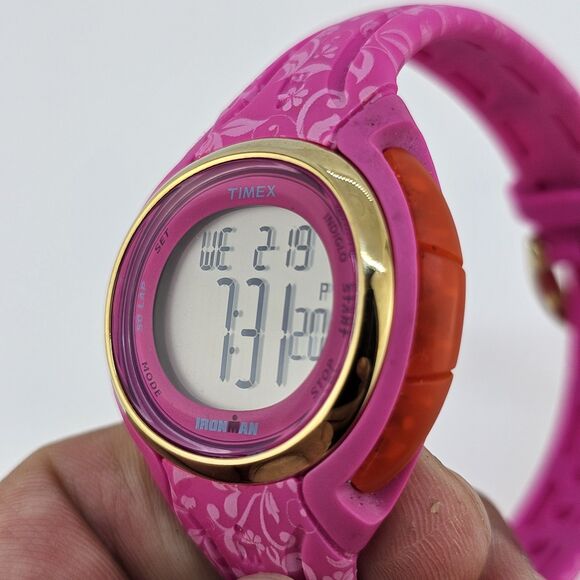 Timex Ironman 30th Anniversary Women's Digital Watch 38MM Pink Bands New Battery - Picture 5 of 15